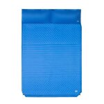 Matelas autogonflant double avec oreiller - nils camp - nc4060 - bleu - pour deux personnes - polyester ...