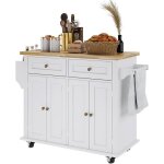 Need desserte de cuisine avec meuble de rangement et buffet sur roulettes 2 tiroirs et 2 portes blanc ...