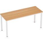 Need table dordinateur 120 x 60 x 75 cm bureau bureau table de confrence plateau en teck et cadre blanc ...
