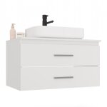 Nel - meuble de salle de bain avec 2 tiroirs pour lavabo blanc - 804550 cm