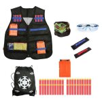 Nerf n - strike elite ? gilet tactique enfant avec sac + lunettes + 40 flchettes ? cadeau garon 8 - ...