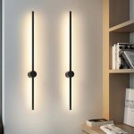 Applique murale led - nettlife - 2 x 60 cm - noir - 3000k (blanc chaud) - m�tal