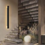 Nettlife applique murale dextérieur led - 100cm lumière extérieure noire 3000k ip65 étanche longue lampe ... Nettlife applique murale dextérieur led - 100cm lumière extérieure noire 3000k ip65 étanche longue lampe ...