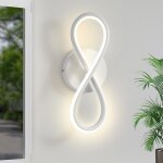 Applique murale dint�rieur led - nettlife - design courbe - 7w - blanc chaud 3000k - m�tal