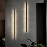 Applique murale led - nettlife - 100cm - 34w - blanc chaud haut - bas - m�tal noir