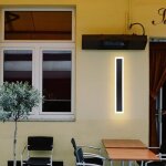 Nettlife applique murale led applique extrieure - 50cm lampe extrieure noire 3000k blanc chaud ip65 ...