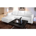 Nettlife canapé sectionnel modulaire 3 places en cuir synthétique blanc élégance intemporelle Nettlife canapé sectionnel modulaire 3 places en cuir synthétique blanc élégance intemporelle