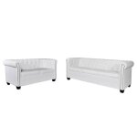Nettlife ensemble canaps 2 + 3 places rotin vritable - naturel et rsistant