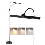 Nettlife lampadaire salon lampe de lecture led - lampadaire tactile dimmable 10w lampadaire noir 156cm ...
