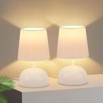 Nettlife lampe de chevet lot de 2 lampes de table avec cble - lampe de table lampe de nuit en tissu ...
