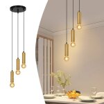 Nettlife lampe suspendue 3 ampoules suspension dorée e27 lampe de salle à manger industrielle table à ... Nettlife lampe suspendue 3 ampoules suspension dorée e27 lampe de salle à manger industrielle table à ...