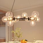 Lampe suspendue - nettlife - g9 - 14 ampoules - noir - � 80 cm