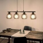 Nettlife lampe  suspension pour table  manger - lampe  suspension noire : lampe de salle  manger ...