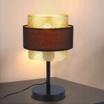Nettlife lampe de table vintage avec abat - jour en tissu noir lampe de chevet e27 Nettlife lampe de table vintage avec abat - jour en tissu noir lampe de chevet e27