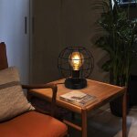Nettlife lampe de table lampe de table vintage noir - lampe de chevet rtro douille mtal e27