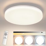 Plafonnier led - nettlife - plat 18w �22 cm - dimmable - t�l�commande - ip54