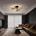 Nettlife lustre boule de verre plafonnier salon - g9 lampe de chambre rtro salle  manger 5 ampoules ...