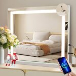 Miroir de maquillage - nettlife - hollywood - led dimmable - 50x40 cm - 3 modes d�clairage