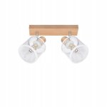 Spot de plafond - nettlife - plafonnier 2 spot e14 - bois & m�tal - 2xe14 25w - pivotant 350�