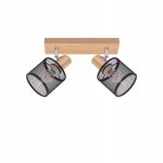 Nettlife plafonnier 2 spot e14 - noir vintage bois spot de plafond pivotant 350�pour salon couloir cuisine ...