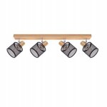 Nettlife plafonnier 4 spot e14 - noir vintage pivotant 350bois spot de plafond pour chambre  coucher ...