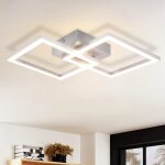 Plafonnier led carr� - nettlife - plafonnier led carr� argent� - 24 w - 3000 k - 33 x 33 x 6. 2 cm