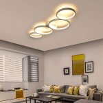 Nettlife plafonnier led plafonnier dimmable : 4 ampoules lampe de salon moderne 55w anneau rond blanc ...