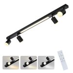 Nettlife plafonnier led spot de plafond dimmable - lampe de cuisine 4 ampoules noir 38w avec tlcommande ...
