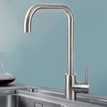 Robinet de cuisine - nettlife - haute pression - inox bross� - col de cygne - pivotant 360�