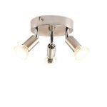 Plafonnier 3 ampoules - nettlife - gu10 - spots orientables 350� - nickel sable - m�tal moderne