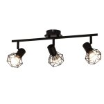 Nettlife spots de plafond  3 lampes noir - plafonnier e14 rtro orientable 350 plafonnier industriel ...