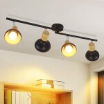 Nettlife spot de plafond 4 ampoules plafonnier vintage - plafonnier salon spots noirs int�rieur e14 spots ...
