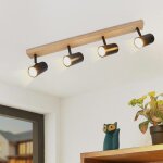 Plafonnier - nettlife - spot 4 flammes - noir - gu10 - orientable 350�