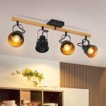 Plafonnier - nettlife - spot de plafond 4 flammes - noir - orientable 350� - douille e14 max 25w