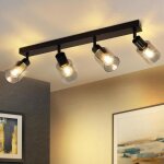 Plafonnier spot 4 flammes - nettlife - spot 4 flammes vintage - e14 - noir - 350� rotatif