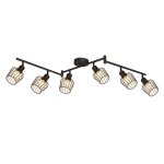 Nettlife spot de plafond 6 ampoule spot de plafond noir - plafonnier en e14 en mtal orientable 350(sans ...