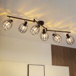 Nettlife spot de plafond 6 flammes plafonnier salon - spot de plafond abat - jour cristal vintage spot ...