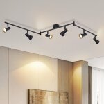 Nettlife spot de plafond 6 flammes plafonnier salon - noir plafonnier design moderne spot int�rieur m�tal ...