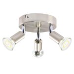 Nettlife spot de plafond argent: plafonnier spot en m�tal plafonnier int�rieur pivotant avec 3 ampoules ...