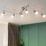 Nettlife spot de plafond led 6 ampoule mural - plafonnier argent plafonnier moderne spot de plafond gu10 ...