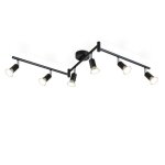 Nettlife spot de plafond led 6 ampoule mural - plafonnier noir plafonnier moderne spot de plafond gu10 ...