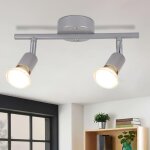 Nettlife spot de plafond led orientable plafonnier gu10 - spots de plafond 2 ampoule appliques gris