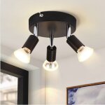 Nettlife spot de plafond noir: plafonnier spot en mtal plafonnier intrieur pivotant avec 3 ampoules ...
