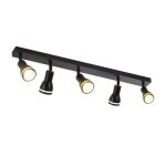Nettlife spot de plafond noir: plafonnier spot en m�tal plafonnier int�rieur pivotant avec 5 ampoules ...