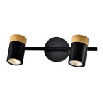 Nettlife spot de plafond plafonnier en bois 2 ampoule gu10 orientable 330 led lampe de couloir noir ...
