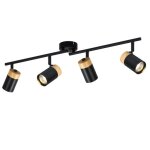 Nettlife spot de plafond plafonnier en bois 4 ampoule gu10 orientable 330 led lampe de couloir noir ...