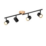 Nettlife spot de plafond plafonnier gu10 bois - plafonnier noir plafond orientable 350 4 ampoule
