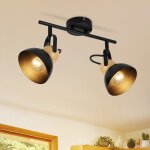 Nettlife spot de plafond vintage noir plafonnier : spot rétro 2 flammes e27 lampe de couloir orientable ... Nettlife spot de plafond vintage noir plafonnier : spot rétro 2 flammes e27 lampe de couloir orientable ...