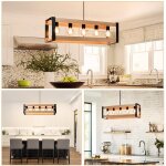 Nettlife suspension lampe de salle à manger vintage en bois - lampe suspendue noire e27 5 flammes table ... Nettlife suspension lampe de salle à manger vintage en bois - lampe suspendue noire e27 5 flammes table ...