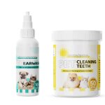 Nettoyant oreilles - animaux - 100ml - limine les dmangeaisons - 50 doigtiers - non contamin